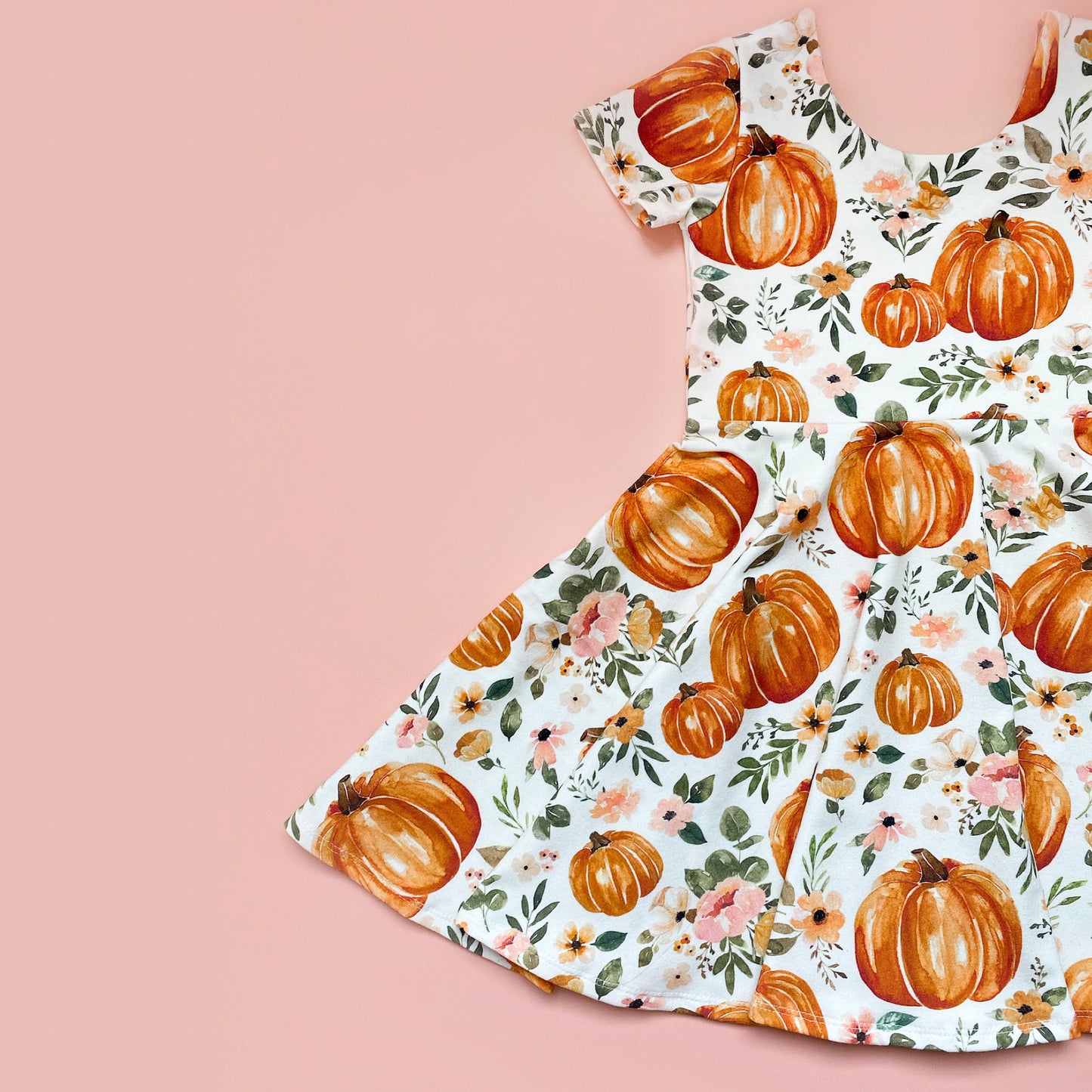 Pumpkin Floral Peplum Top OR Dress