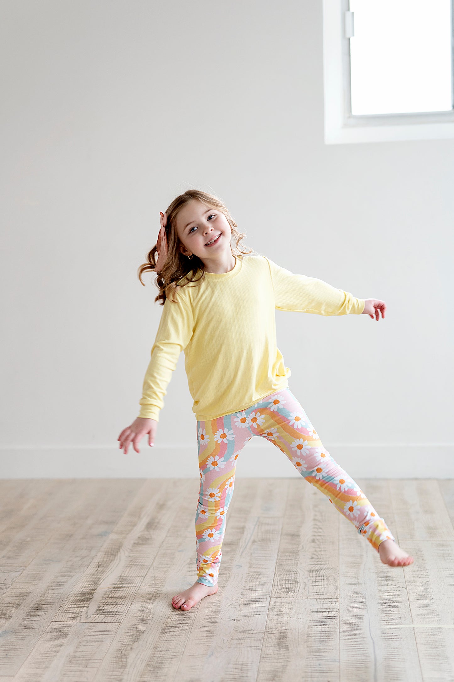 Retro Rainbow Floral Leggings