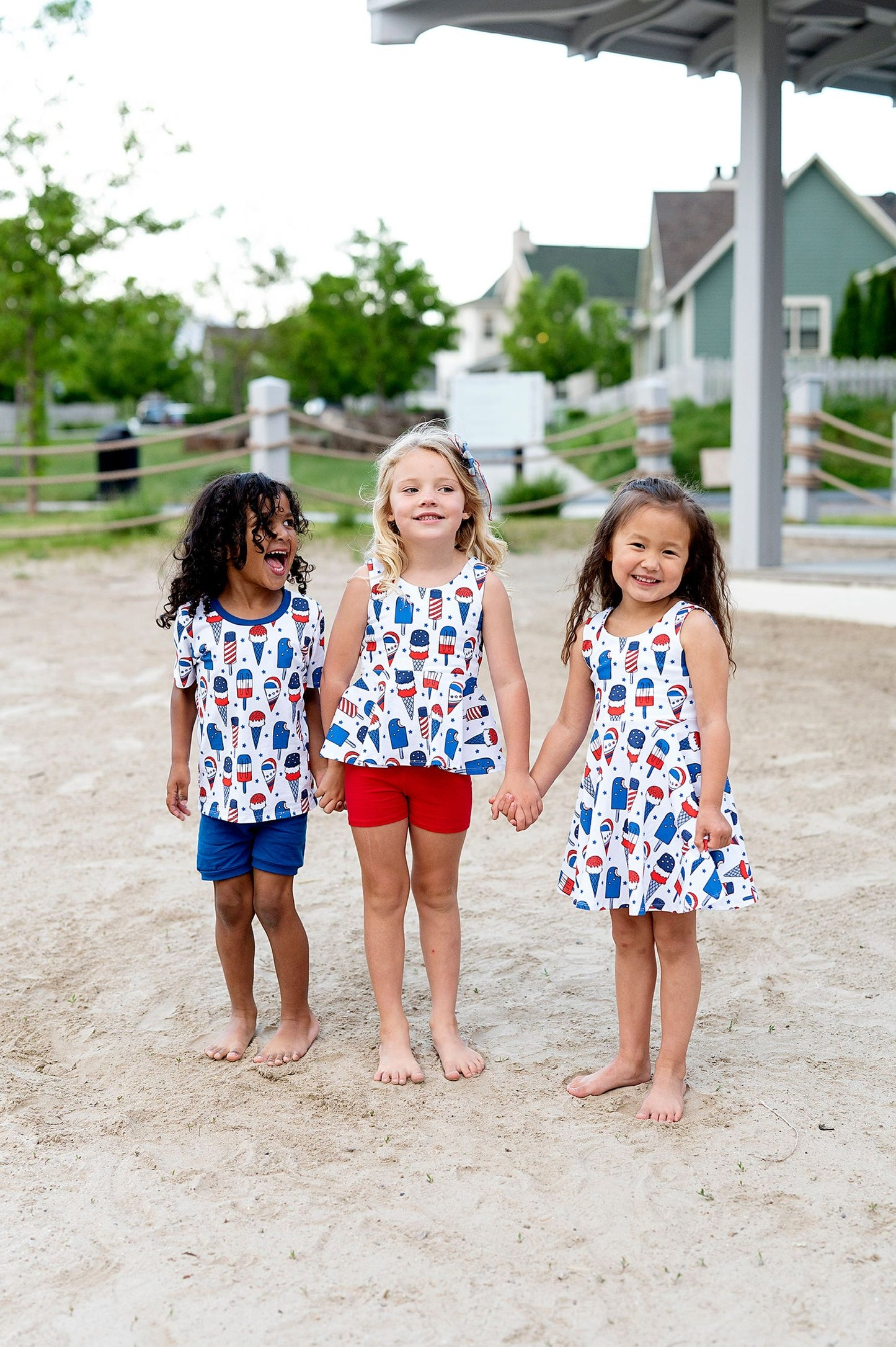 Patriotic Ice Cream Peplum Top OR Dress