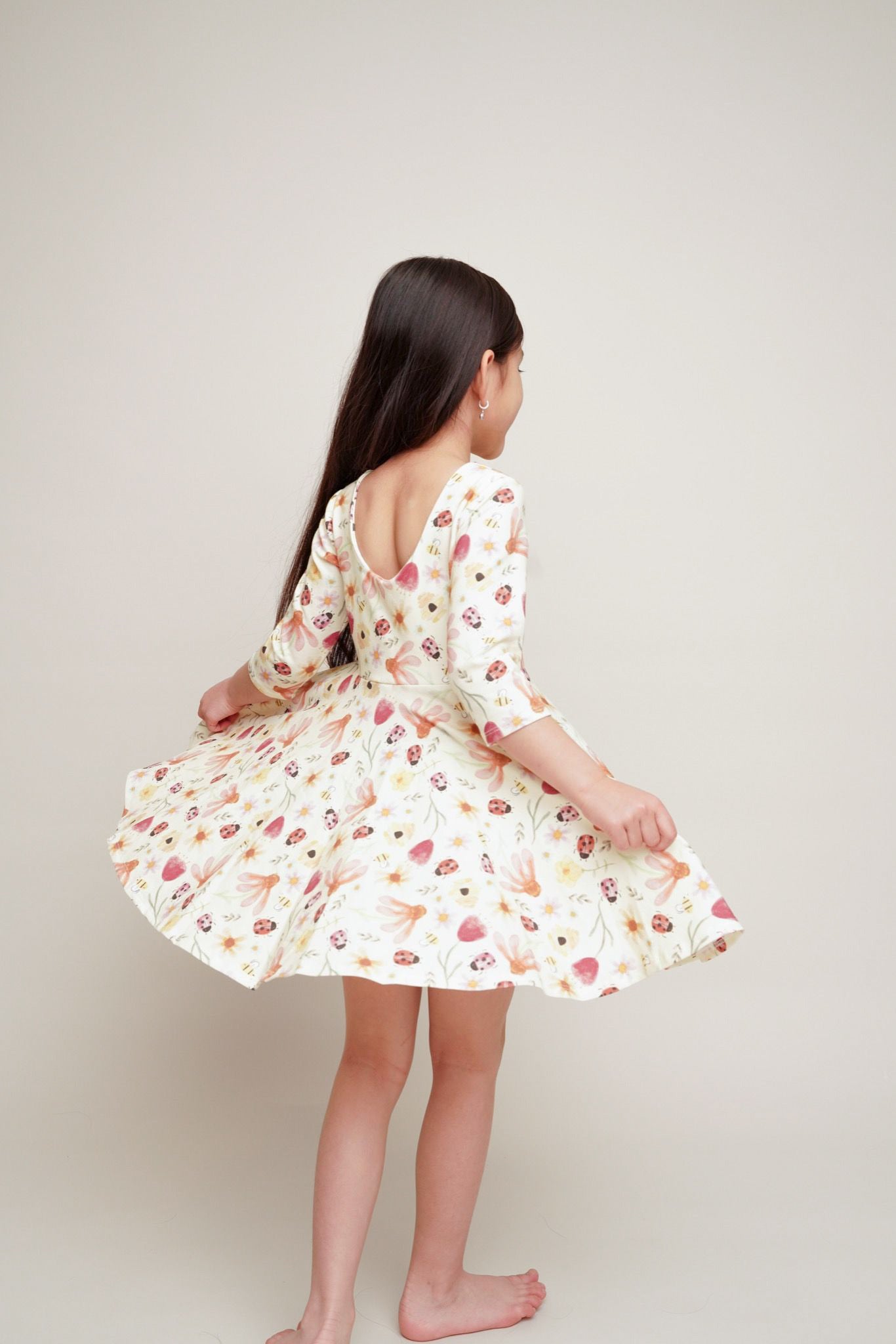 Floral Ladybug Peplum Top OR Dress