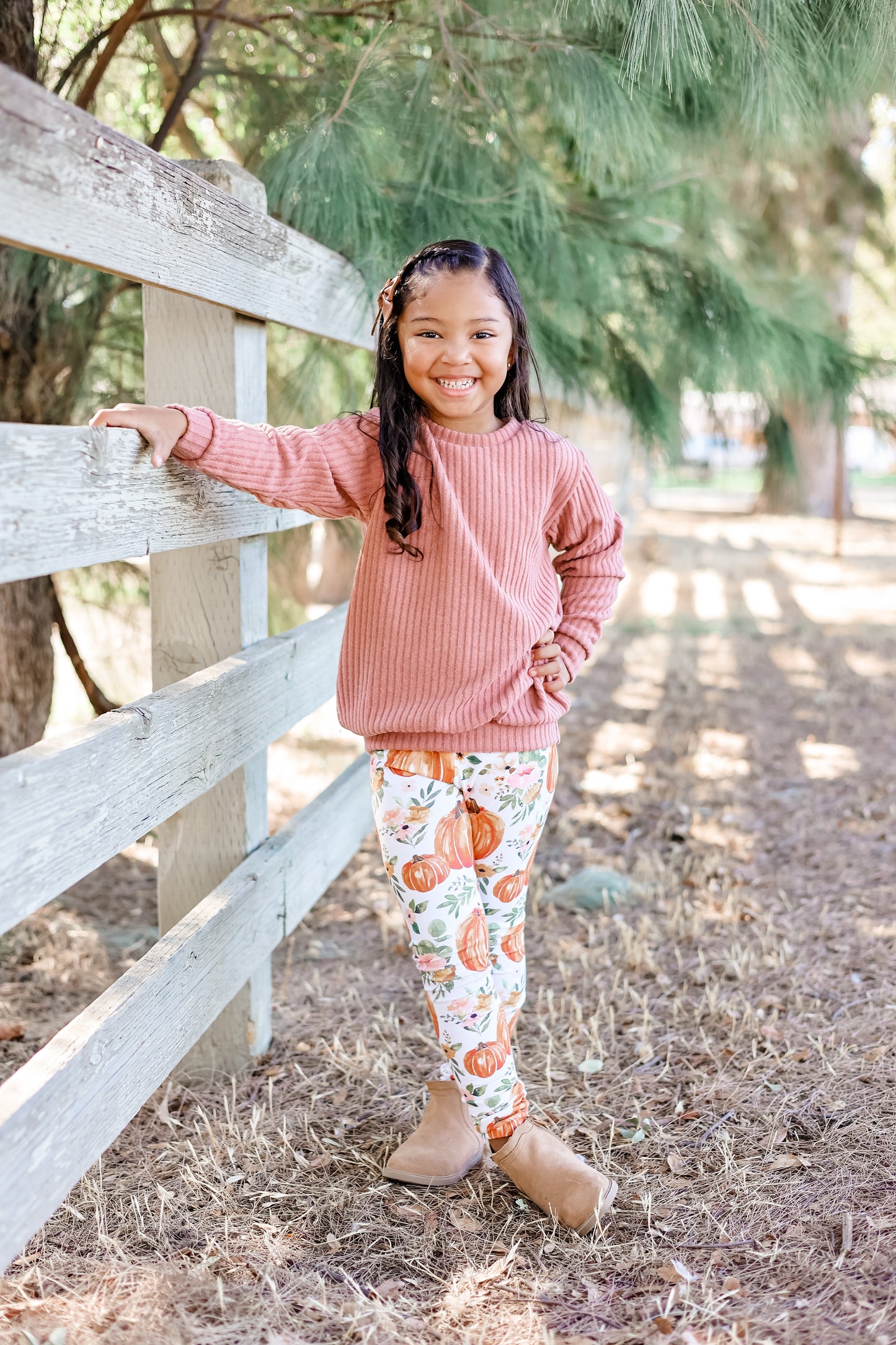 Pumpkin Floral Leggings