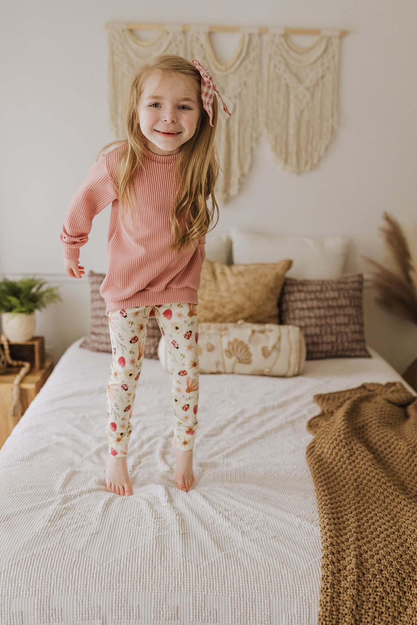 Floral Ladybug Leggings