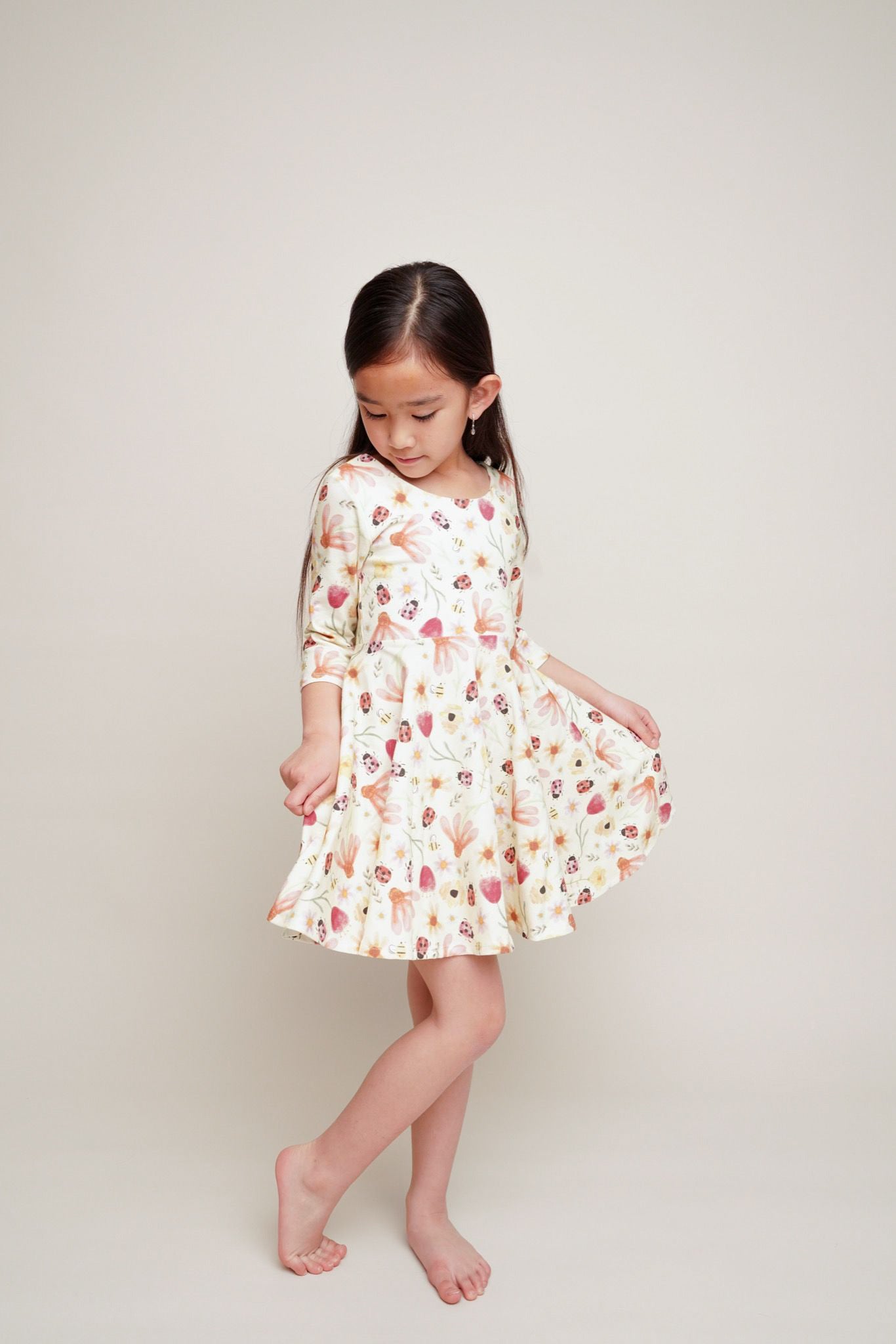 Floral Ladybug Peplum Top OR Dress