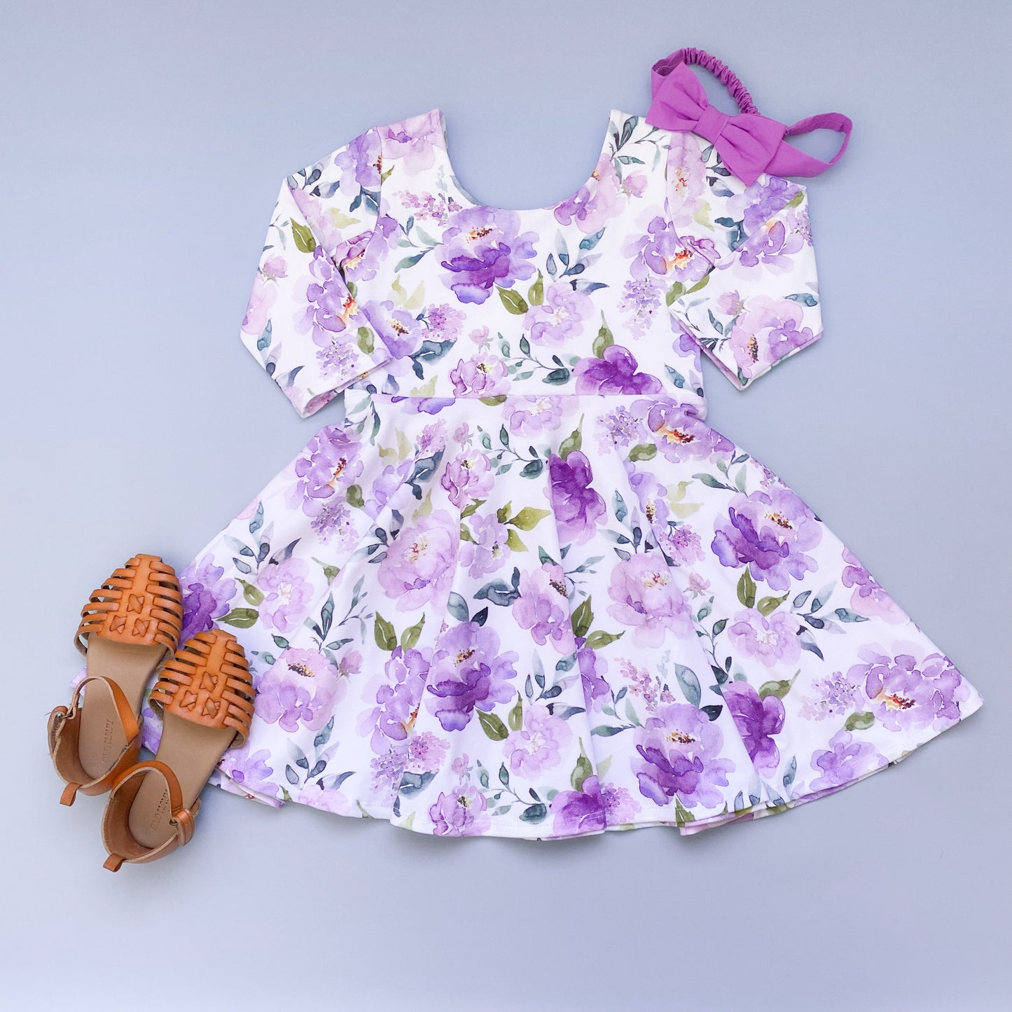 Purple Peony Peplum Top OR Dress