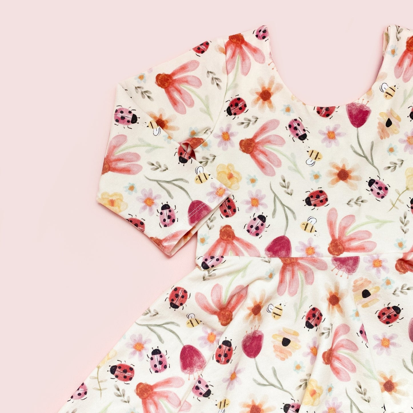 Floral Ladybug Peplum Top OR Dress