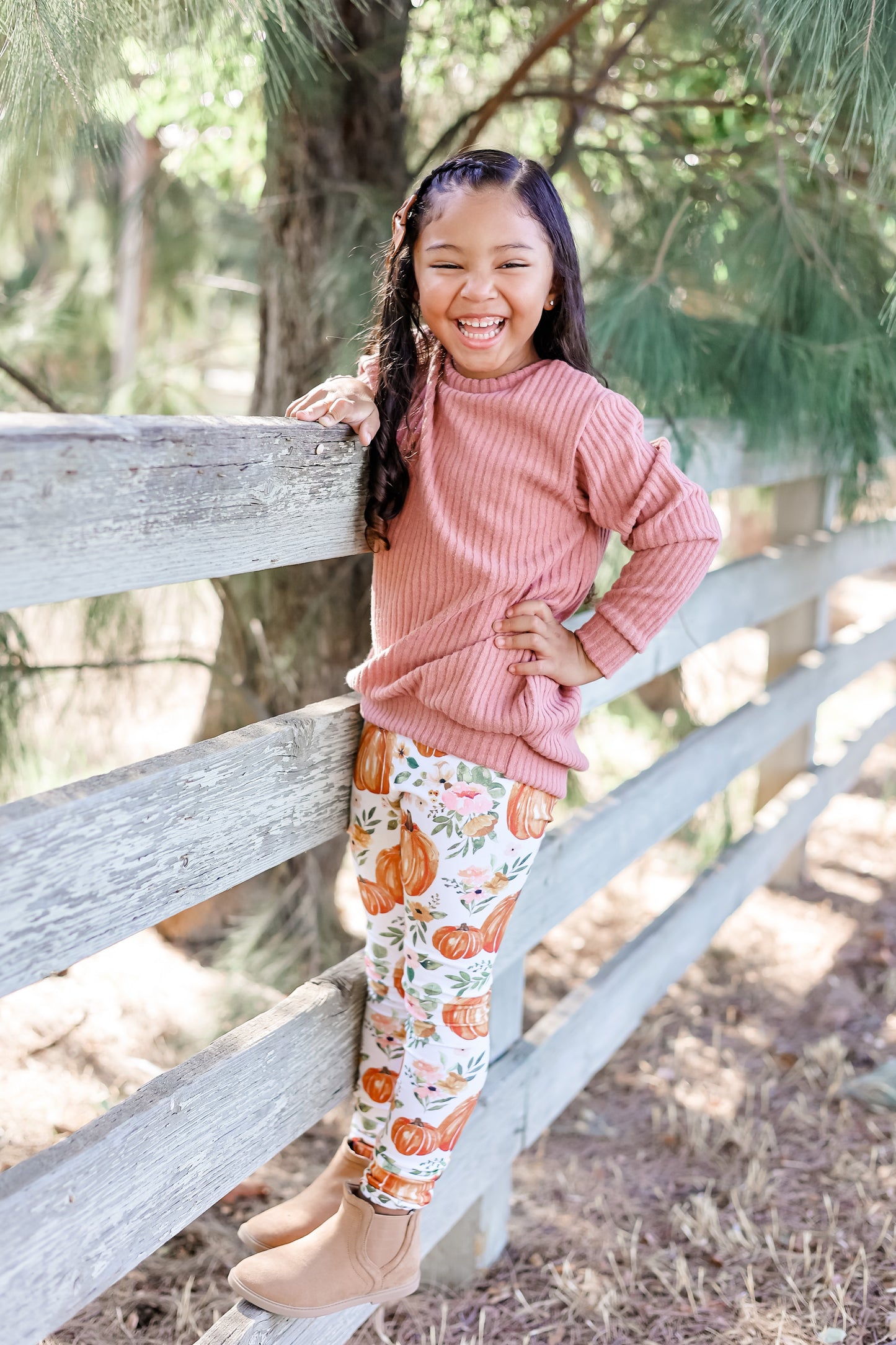 Pumpkin Floral Leggings