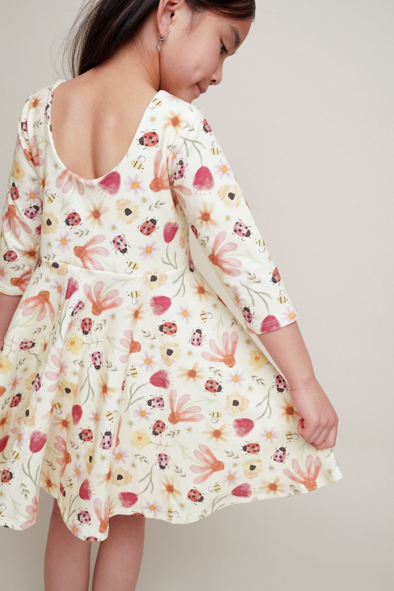 Floral Ladybug Peplum Top OR Dress