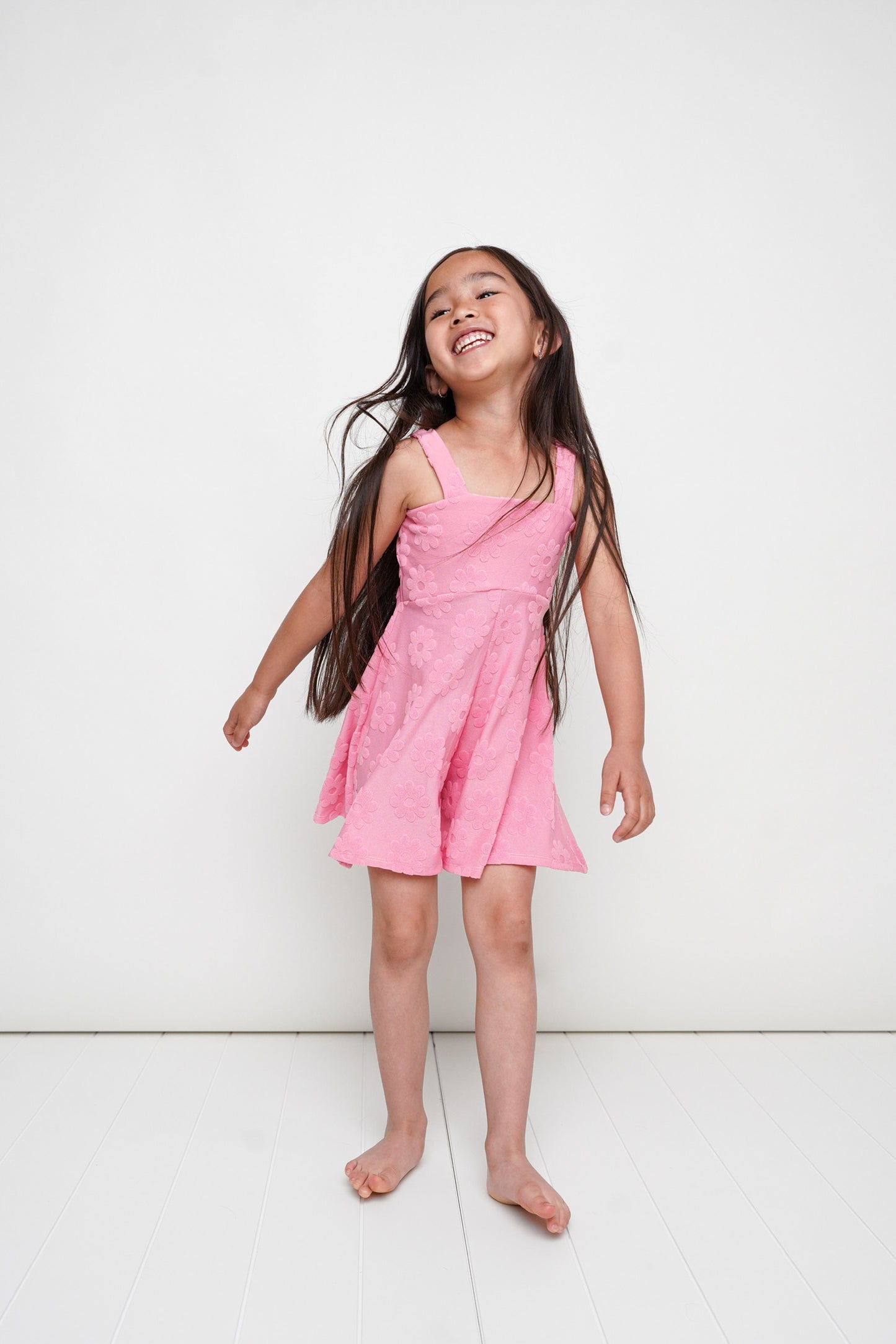 Pink Daisy Terry Romper