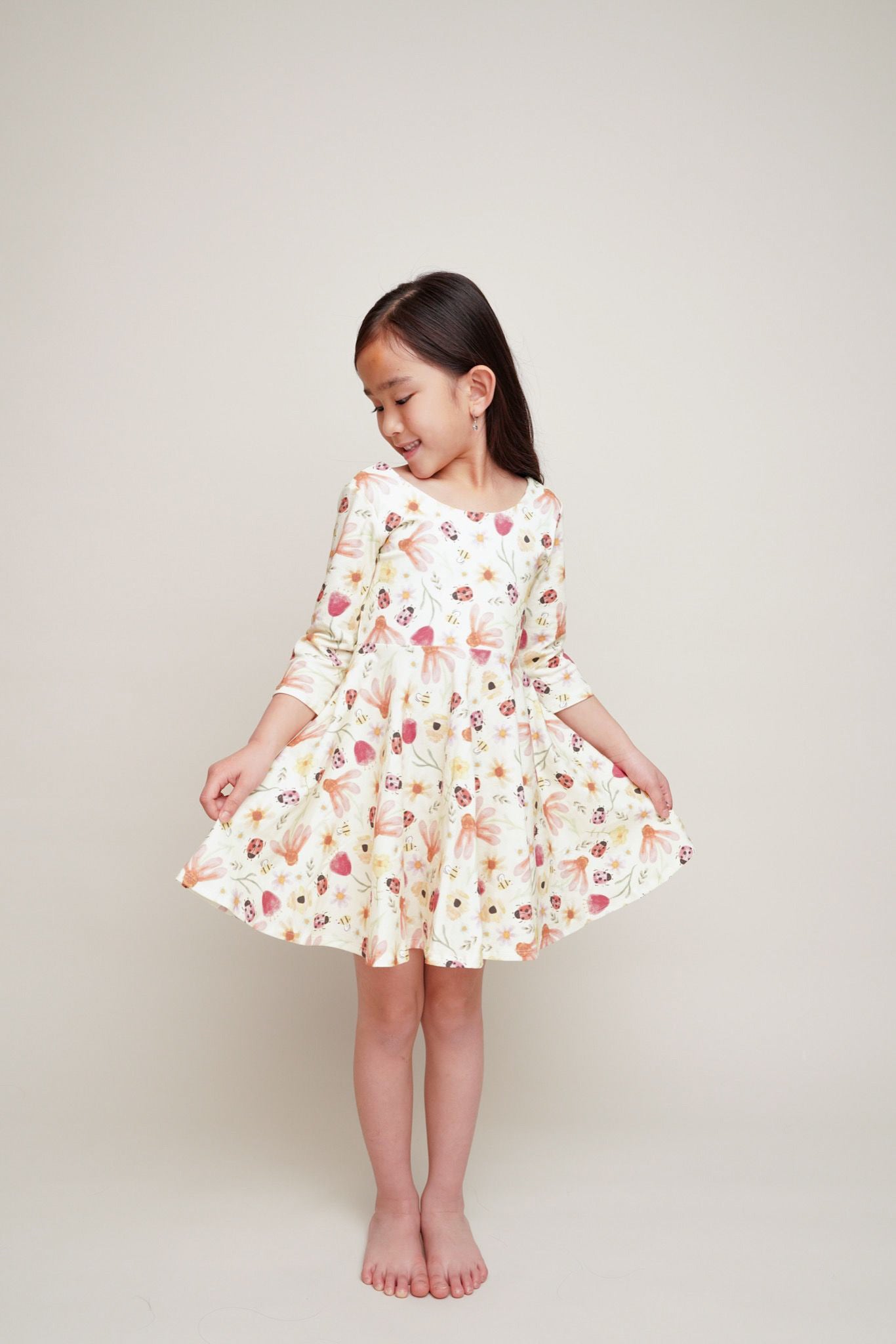 Floral Ladybug Peplum Top OR Dress