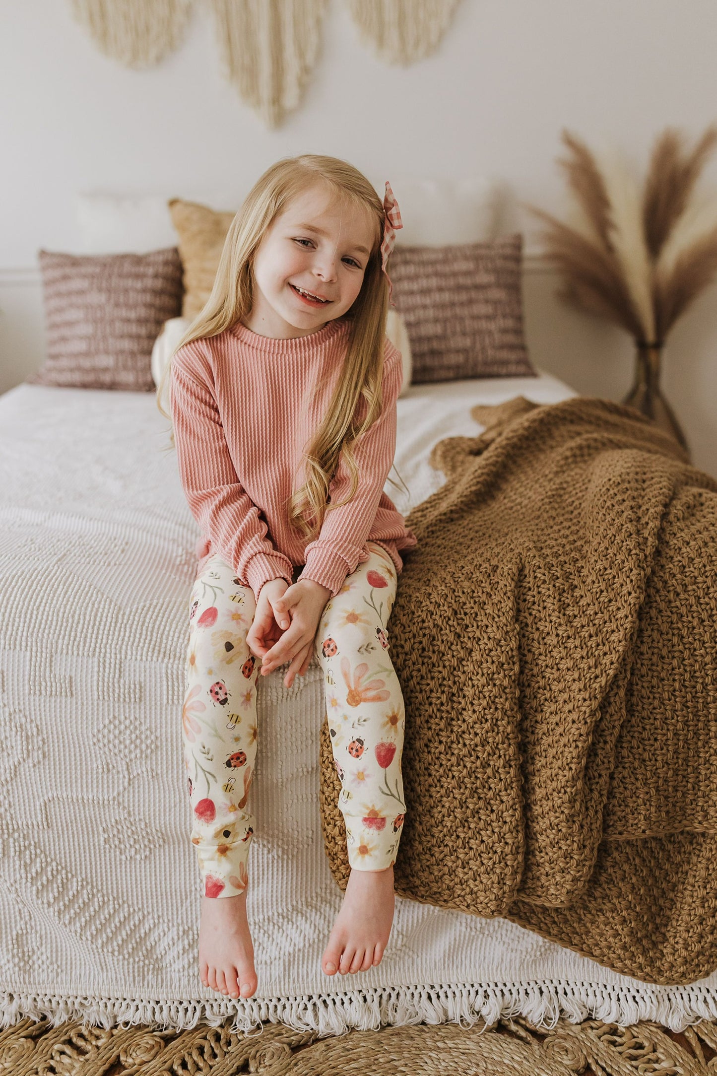 Floral Ladybug Leggings