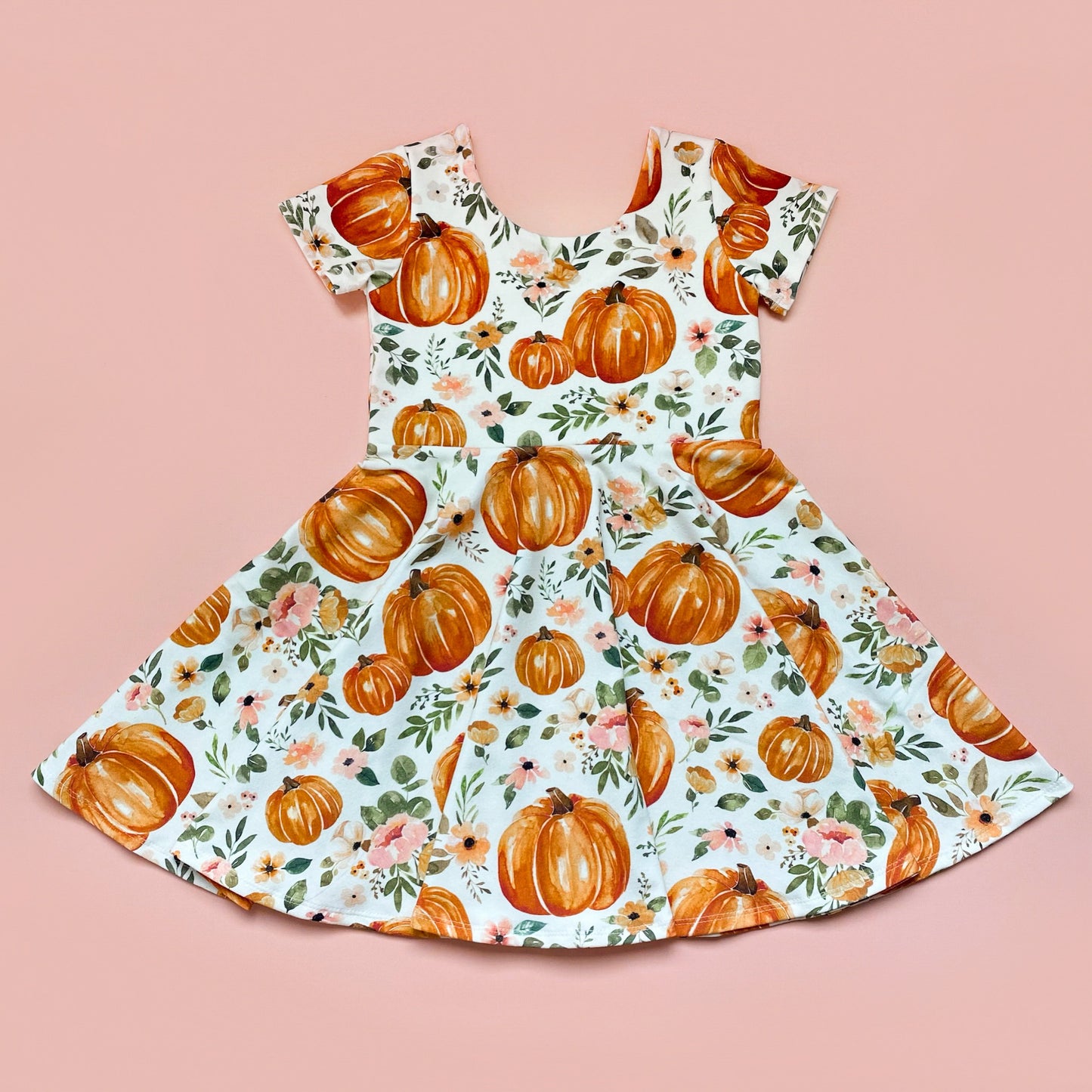 Pumpkin Floral Peplum Top OR Dress