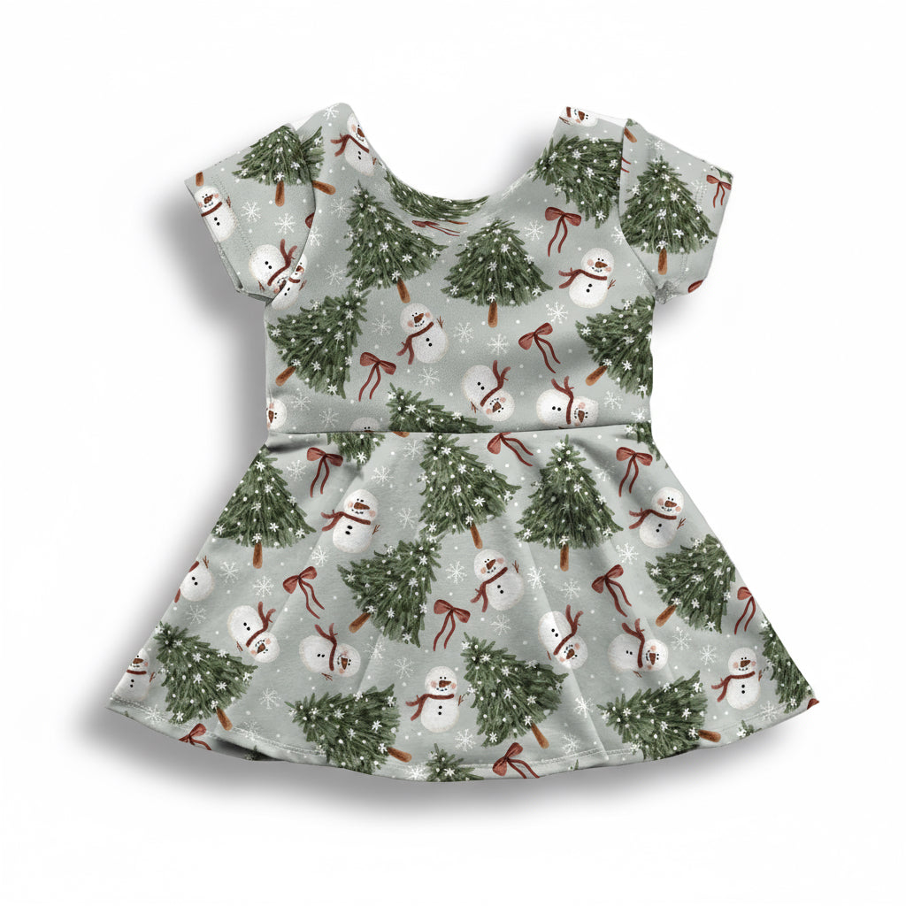 Winter Wonderland Snowmen Peplum Top OR Dress
