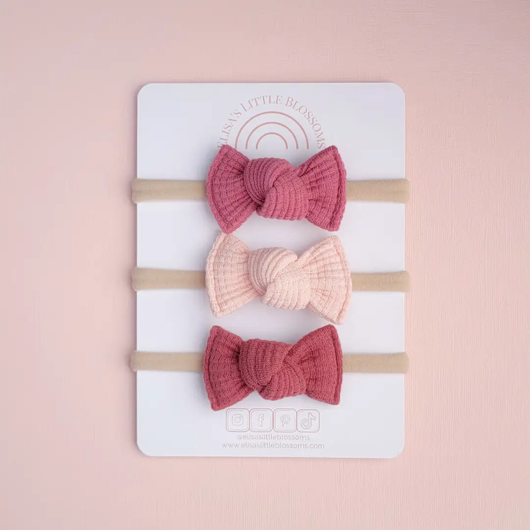 Pink Hues Knot Bow Set