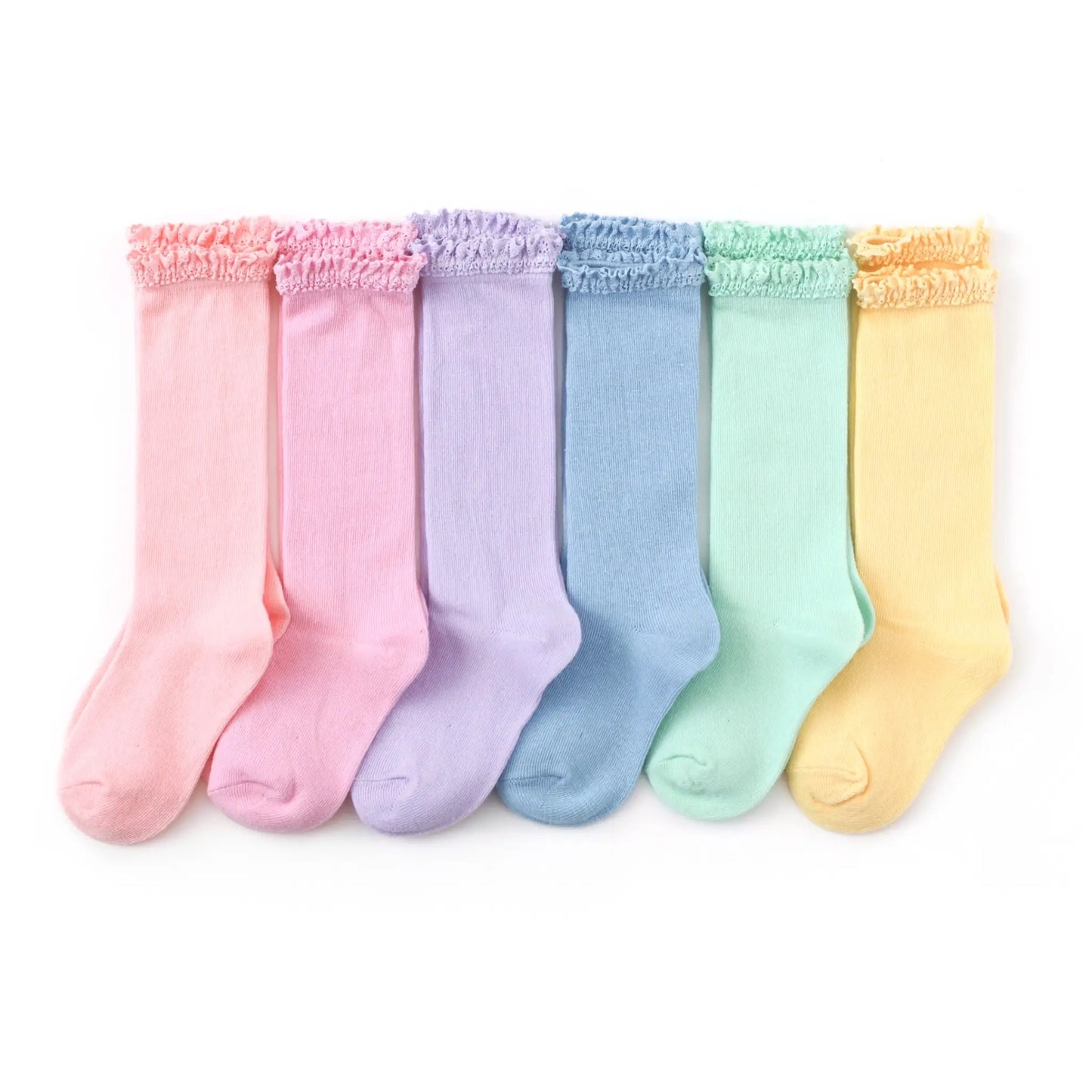 Pastel Lace Top Knee Highs
