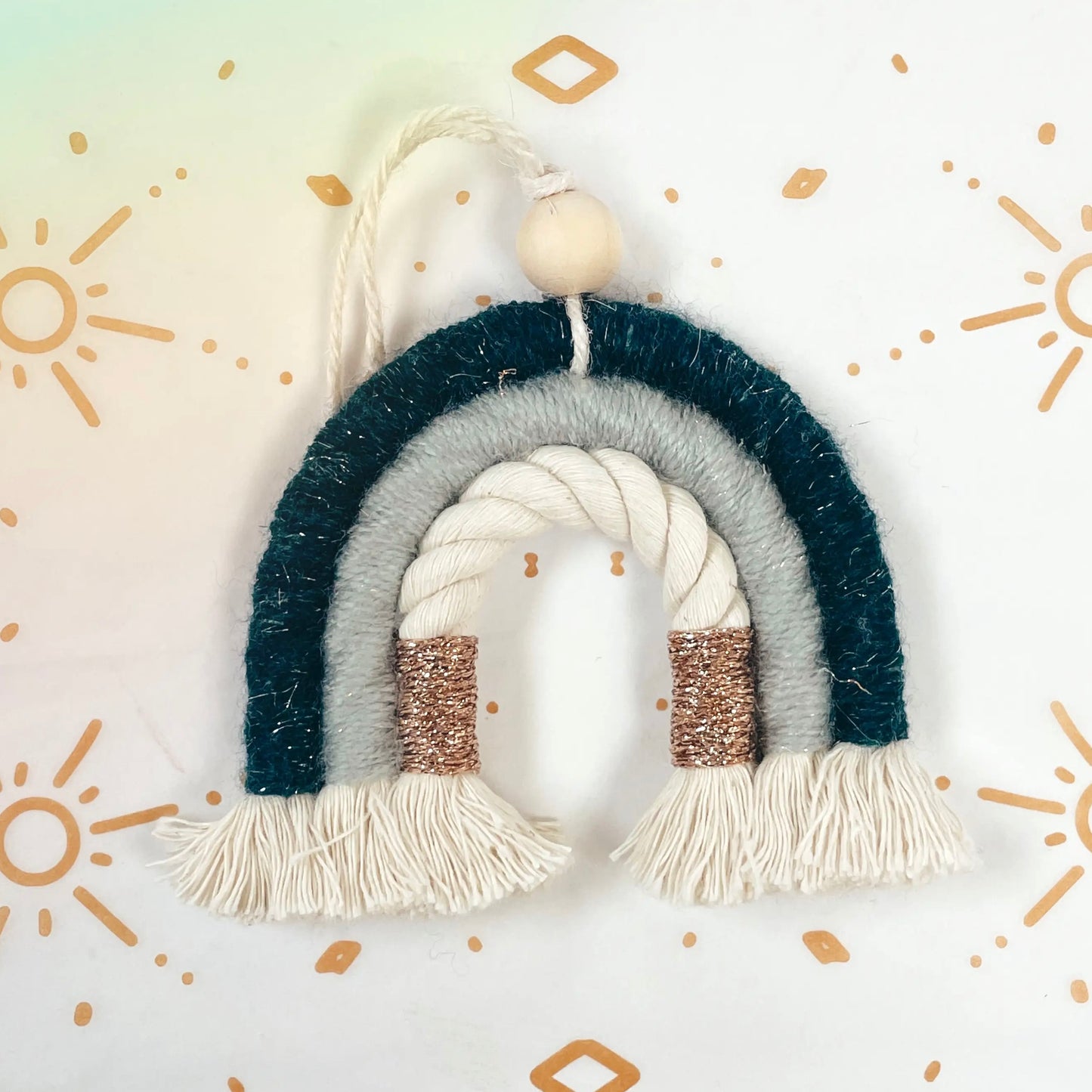 Teal Dreams Mini Macrame Rainbow