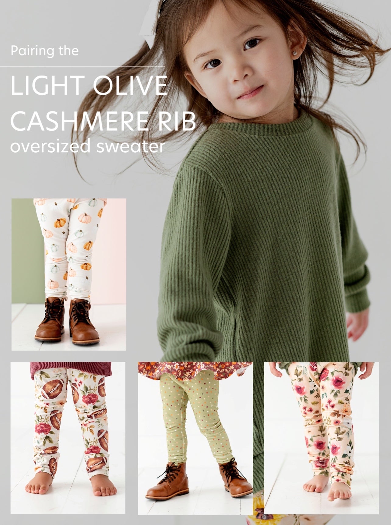 Light Olive Cashmere Rib Oversized Sweater