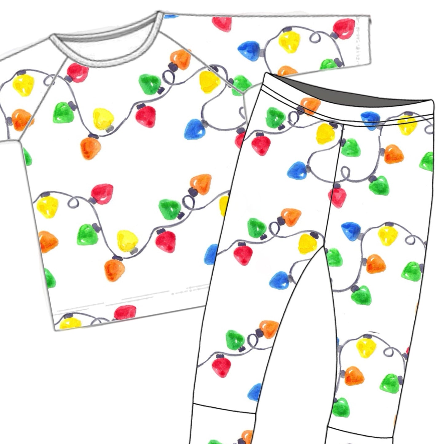 Christmas Lights Ribbed Jammies