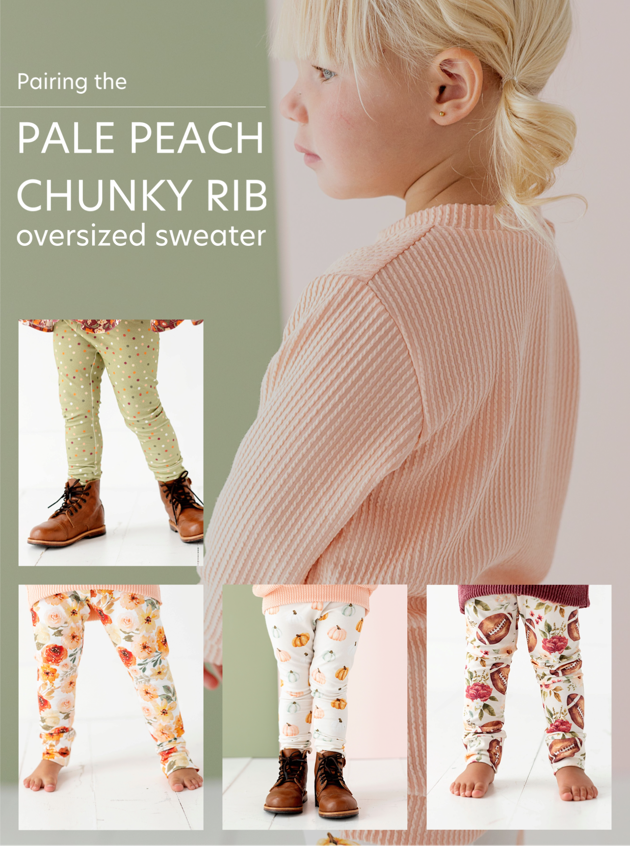Pale Peach Chunky Rib Oversized Sweater