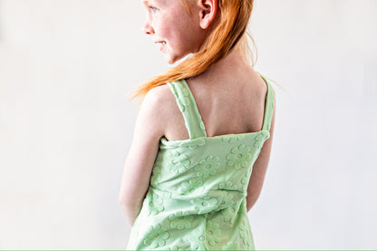 Lime Daisy Terry Romper
