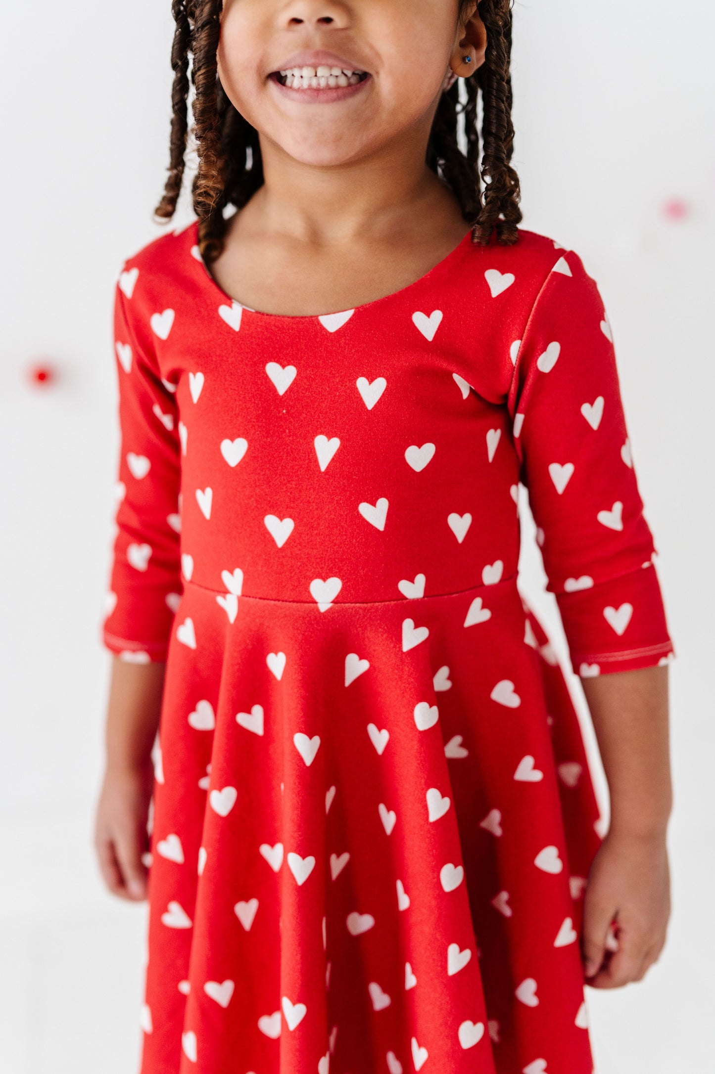 White Hearts on Red Peplum Top OR Dress