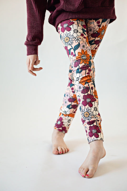 Jewel Tone Floral Leggings