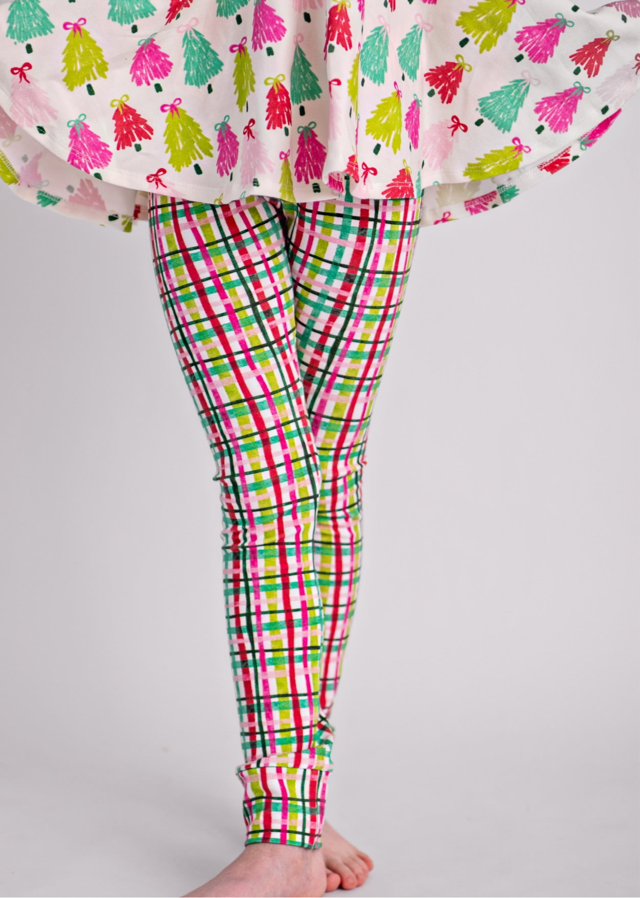 Sugarplum Watercolor Tartan Leggings