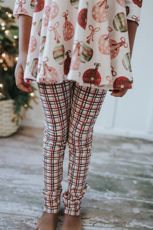 Vintage Watercolor Tartan Leggings