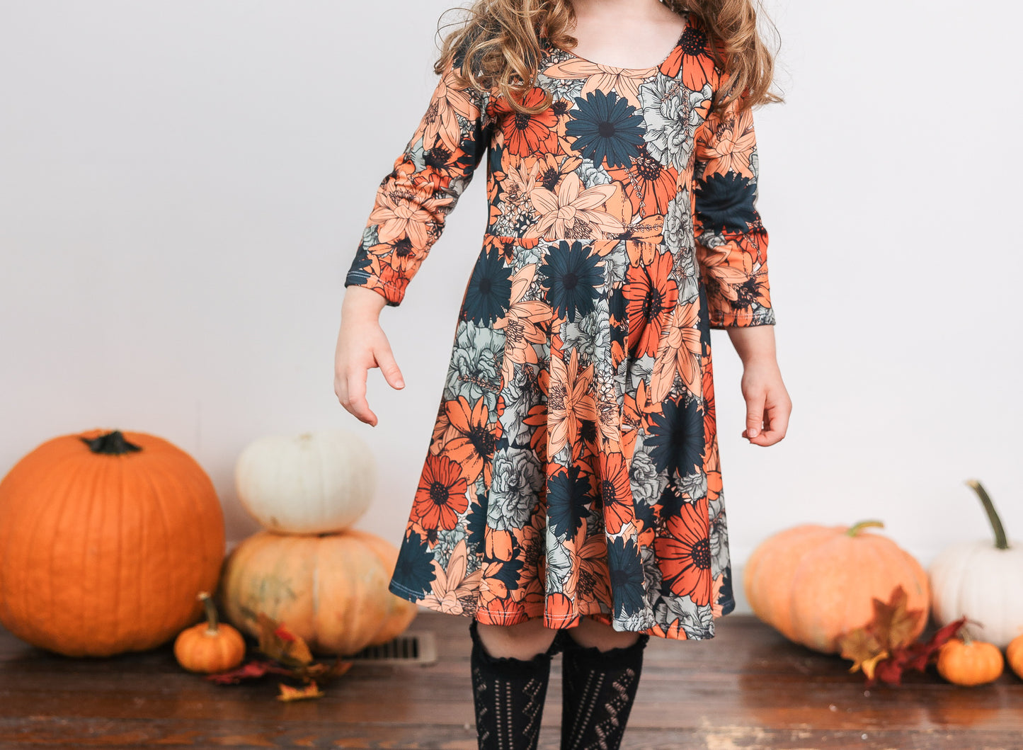 Pumpkin Spice Floral Peplum Top OR Dress