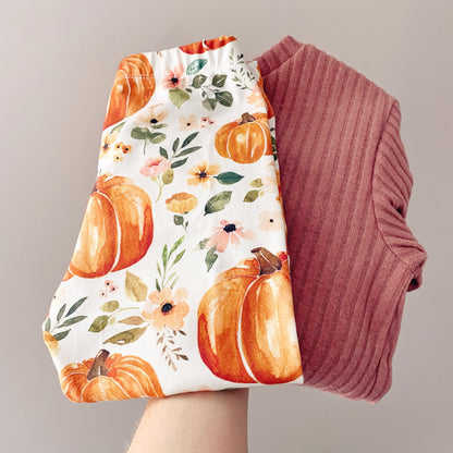 Pumpkin Floral Leggings