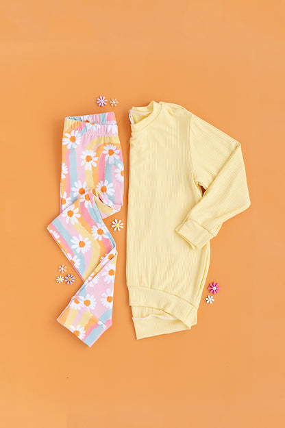 Retro Rainbow Floral Leggings