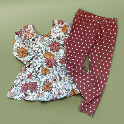 Rust Polka Dot Leggings