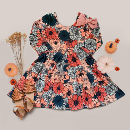 Pumpkin Spice Floral Peplum Top OR Dress