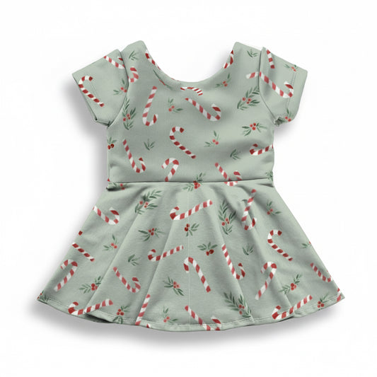 Candy Cane Peplum Top OR Dress