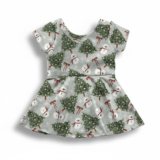 Winter Wonderland Snowmen Peplum Top OR Dress
