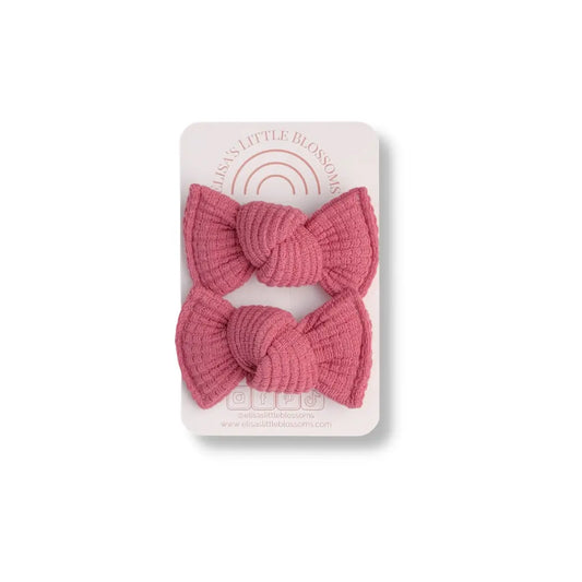 Wild Rose Waffle Knot Pigtail Set